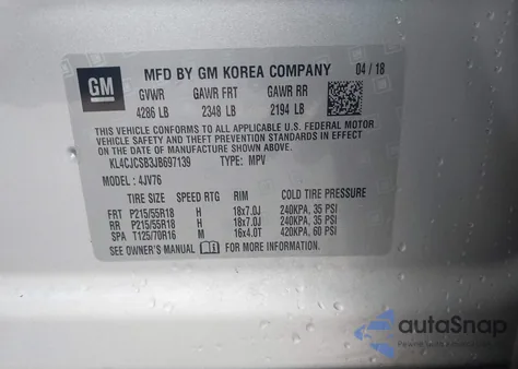 2018 Buick Encore Essence z USA, uszkodzony, nr VIN KL4CJCSB3JB697139